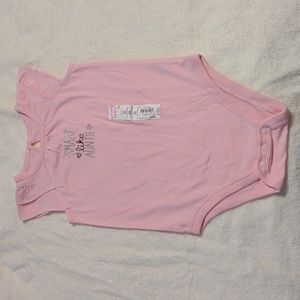 Jumping Beans onesie "Auntie" pink 24 months infant baby girl toddler shirt